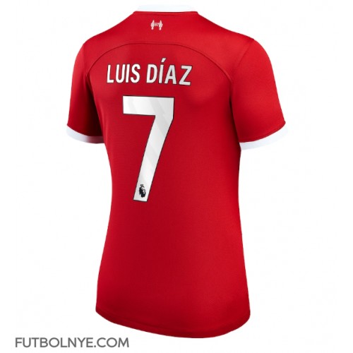 Camiseta Liverpool Luis Diaz #7 Primera Equipación para mujer 2023-24 manga corta